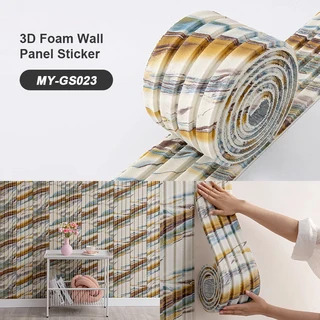 1롤 SXP 폼 벽 스티커 3D 벽 패널 11mm 두께 자가 접착 스커팅 보드 모든 실내 공간에 적합한 웨인스코팅, 02 16X280Cm, 08 Pt-Gs023