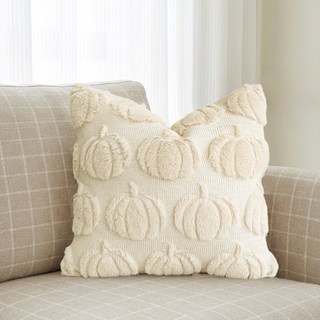 Pogeuni 인테리어 북유럽식 쇼파 쿠션 심플 순색 퀄리티 침대 쿠션 솜포함, 베이지