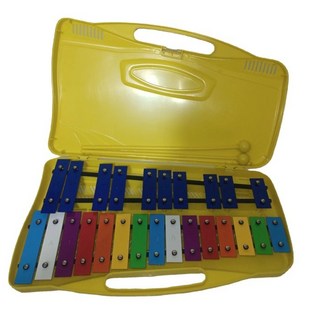 奧爾夫樂器 幼教教具 打擊樂器 敲琴 二十五音打琴 25音琴 25音鋁板琴, 黃盒, 1個