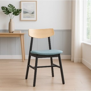 賀雅家居 卡羅爾餐椅 (棉麻布) (橡膠木實木) 休閒椅 椅子 古典風 台灣製造 免組裝, 1個