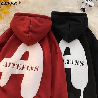 秋冬港風潮流連帽衛衣男女加絨加厚韓版寬鬆潮流百搭慵懶風外套潮