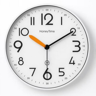 LHWHALE 무소음 큰숫자 무타공 벽시계 거실 인테리어 미니 벽걸이 시계, LH 화이트