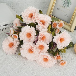 에이치엠데코 대국화 부쉬 국화 조화 꽃다발 3p 인테리어 장식 성묘 꽃다발, 3개, 핑크