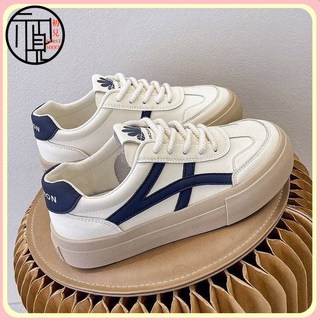 春夏季百搭小白鞋平底2024鞋子新款皮麵單鞋時尚運動休閒百搭闆鞋