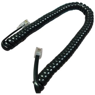 ATE583 電話聽筒線 4P4C 座機彈簧線 電話螺旋線 電話捲線 電話曲線, 黑色, 1個, 180cm