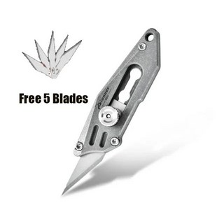 군용나이프 미니 티타늄 합금 황동 휴대용 나이프 키케인 포켓 야외 자기 방어 EDC 도구 오픈 박스 익스프레스 교체 B, 1개