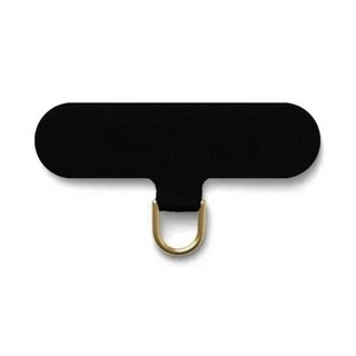 手機掛繩斜背帶墊片萬用背夾貼片 可拆卸通用固定神器卡片掛繩貼片 手機墊片 掛片, 1個, 黑色夾片 金扣