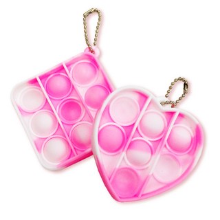 (창의와날개) 버블팝 미니 파스텔 팝잇 키링 (하트/사각) 한가지 열쇠고리, 마블 하트, 1개