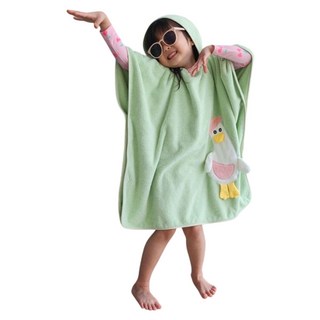 씨스앤홈 더그 키즈 비치 타월 유아 아동 어린이 초등 남아 여아 목욕 수영 가운 타월, 1개, 그린