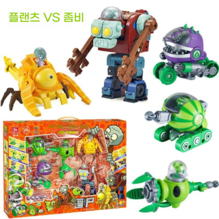플랜츠 vs. 좀비 변신 로봇 킹콩 자이언트 5피스 메카 닥터 세트, 식물 + 좀비 5팩 02-627, 1개