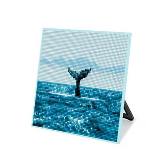 보석십자수 캐릭터 십자수 큐트 액자 그림 비즈 세트 스탠드형 20x20, DS84_(소)웨일테일, 1개