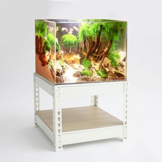 축양장 큐브 어항 선반 받침대 철재 스피드랙, 블랙, 400x400, 330x2단, 1세트