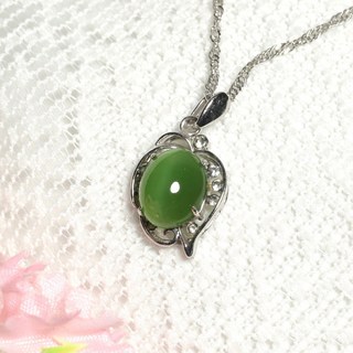 花蓮貓眼玉石項鍊 清澈翠綠貓眼Gma 217 情人節.母親節. 灑滿陽光溫暖歲月 無可挑剔的促銷禮物