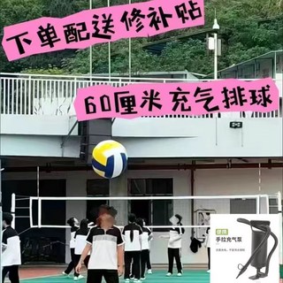 臺灣出貨 兒童充氣大排球 網紅大型排球 彩色沙灘球 戶外擺攤巨型球 戶外活動, 1個, 充氣後排球0.6米+手打氣筒