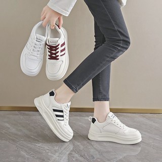 可力女鞋 四季百搭軟底透氣小白鞋 厚底休閒板鞋