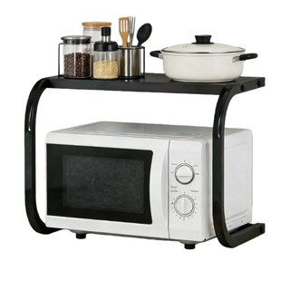 전자레인지 선반 전자레인지정리대 공간확장 다용도주방수납용, 블랙, 1개