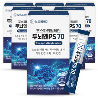 뉴트리케이 두뇌엔 PS70 인지력 포스파티딜세린 분말 식약청인증, 6박스, 30g
