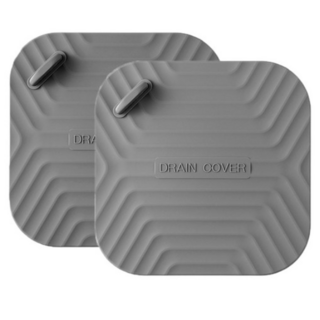 다용도 화장실 주방 바닥 배수구 냄새 방지 덮개 2개입 세트, 1세트, 그레이