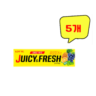 롯데 쥬시 후레쉬 츄잉껌, 26g, 5개