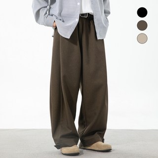 HANYO 남성 데일리 핀턱 벌룬 와이드 팬츠 슬랙스