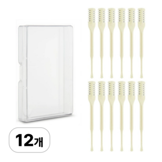 로멀리 양날 콧털 제거기 코털 정리기, 12개, 아이보리