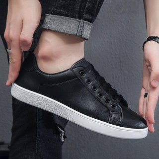LARGE STORE 百搭簡約經典運動小白鞋 低筒皮面休閒板鞋 情侶鞋