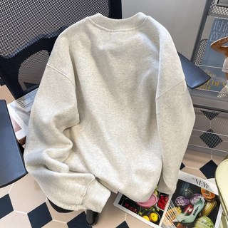 剪標尾貨印花圓領衛衣男女加絨加厚秋冬季寬鬆上衣