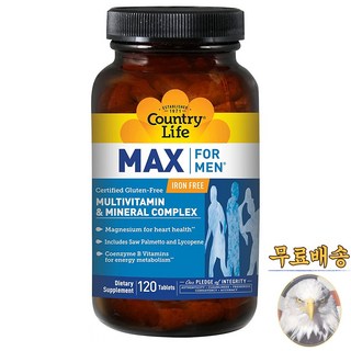 미국산 컨트리라이프 맥스 포 맨 멀티비타민 120정 종합비타민 Country Life Max for Men Multivitamin 선물증정, 1개