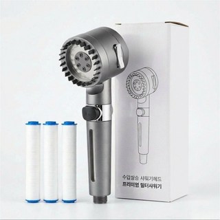 보니룸 프리미엄 고압 수압상승 필터 샤워기 헤드, 모던 그레이, 1개