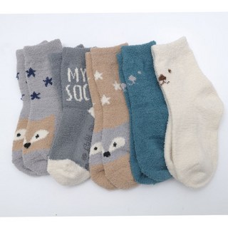 [2호-6호] 유아동양말 피터 수면양말 5족세트 극세사양말 겨울 방한양말 남아 여아 유아 아동 어린이 초등학생