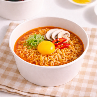 라면용기 한강 인덕션 원형 일회용 종이 편의점 국산 기계 용기 라면조리기 즉석, 1박스, 50개