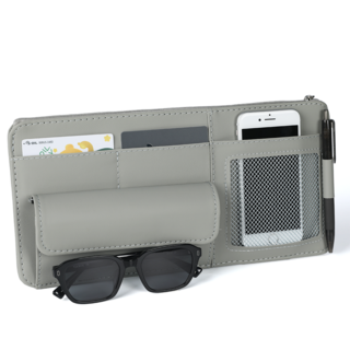 핫쏘잇 멀티수납 자동차 썬바이저 레더 포켓, 그레이, 1개