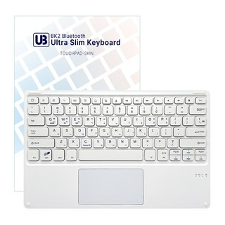 UB 터치 패드 키보드 울트라 슬림 BK2 블루투스 키보드 저소음 충전식, BK2 터치패드 키보드, 13인치 화이트