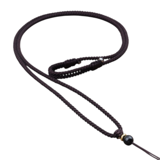 昱晶閣 簡約風手工編織項鍊繩 可調節瑪瑙頂珠吊墜掛繩 玉佩翡翠黃金項鍊繩, 1個, 咖啡繩, 咖啡繩