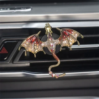 1pc 자동차 콘센트 환기 향수 클립 청정기 컨디셔닝 아로마 작은 드래곤 인테리어 장식 액세서리, 01 red