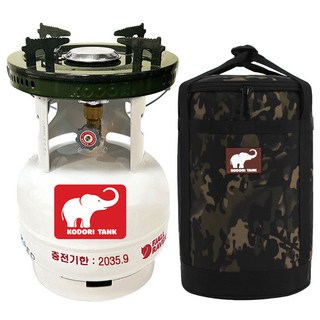 해바라기버너 코돌이탱크 LPG 3kg 가스통, 코돌이가방증정+3kg+코돌이버너(올리브그린), 1세트