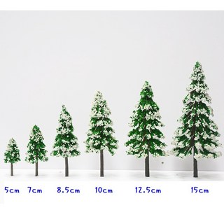 【微景小舖】 塑膠雪松樹成品樹 DIY建築沙盤建築模型材料場景製作模型樹, 1個, 塑膠雪松樹(一棵),5cm左右