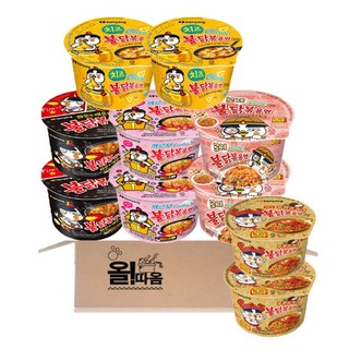 삼양 큰컵 불닭볶음 5종 11호 [푸팟퐁커리 불닭2 +치즈불닭2 +로제불닭2 +까르보불닭2 +불닭2]