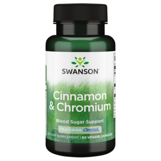 Swanson 斯旺森 肉桂 & 鉻 添加 Chromax 素食膠囊, 1個, 60錠