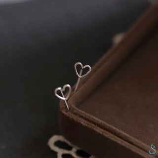 SUMMER 銀飾 925純銀愛心L型耳棒（一對優惠價）純銀耳環 養耳棒 全純銀不過敏耳棒