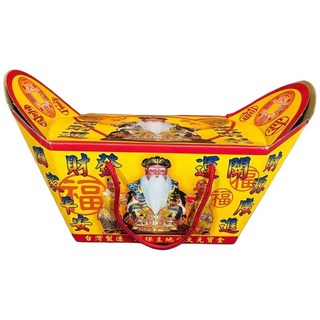 順心 元寶型發財金 特大盒 環保金 土地公發財金 補財庫 開運 金紙, 混合色, 1個