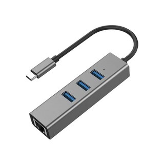 ZA 喆安4合1 Type-C HUB轉接集線器 支援Type-C轉RJ45網路卡/USB 3.2 適用iPhone16 15/MacBook/iPad/平板/筆電, 1個, TypeC 千兆網速+USB 3.0 款