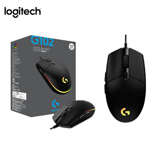로지텍 G102IC 2세대 LIGHTSYNC 게이밍 유선마우스, MU0054, BLACK