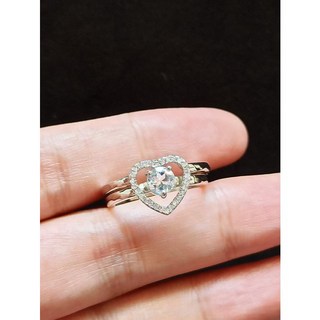 托帕石 愛心 二合一 925銀 活圍 戒指 托帕 藍托帕