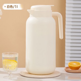 DFMEI 大容量保溫壺水壺家用保暖壺 熱水壺保溫學生宿舍辦公室高顏值, 1個, 1L, 1L奶白色:如圖