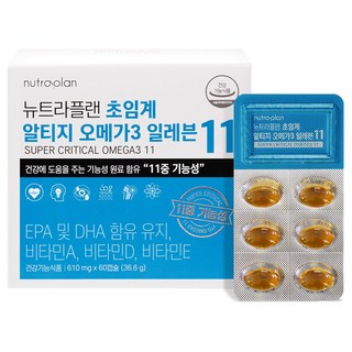 뉴트라플랜 초임계 알티지 오메가3 일레븐 1박스 rTG오메가 비타민D 비타민A, 60정, 1개