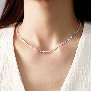 FANSYLI 여자 목걸이 925실버 레이어드 목걸이 심플 체인 목걸이 14K도금 초커 행운목걸이 여자친구생일선물 X2509S2