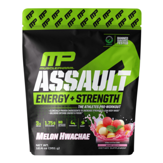 MusclePharm Assault Energy + Strength Pre-Workout Melon Hwachae 12.4 oz 351 g, MusclePharm, Assault Energy +, 351g, 1개