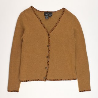 빈티지컴퍼니 CAROLE LITTLE 브라운 레이온 브이넥 니트가디건 M 여성