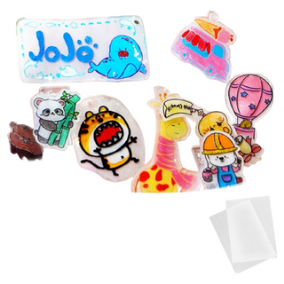 創意DIY熱縮片 趣味手作材料包 個性化飾品製作 親子互動益智玩具 安全無毒熱縮片, 0.3mm半透明(10片), 1個